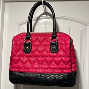 Betsy Johnson Heart double handle satchel